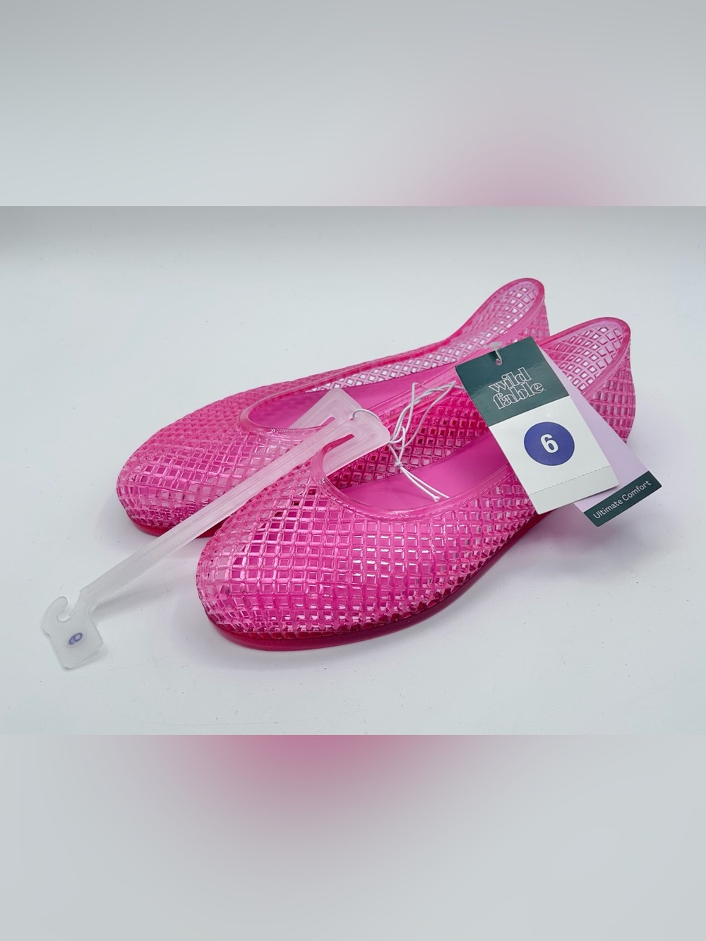 Wild Fable Isabella Jelly Flat Beach Shoes Pink Memory Foam Women’s 6 New
